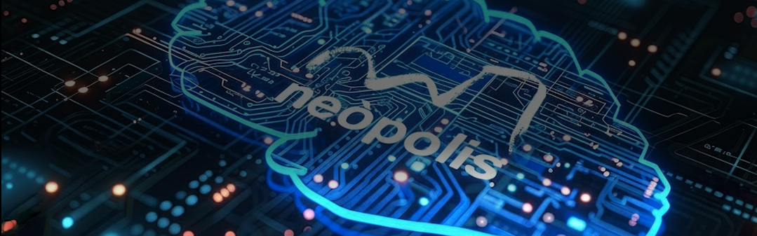 Cervell digital amb el logotip de Neòpolis que il·lustra la formació en IA per a ajuntaments i equips municipals.