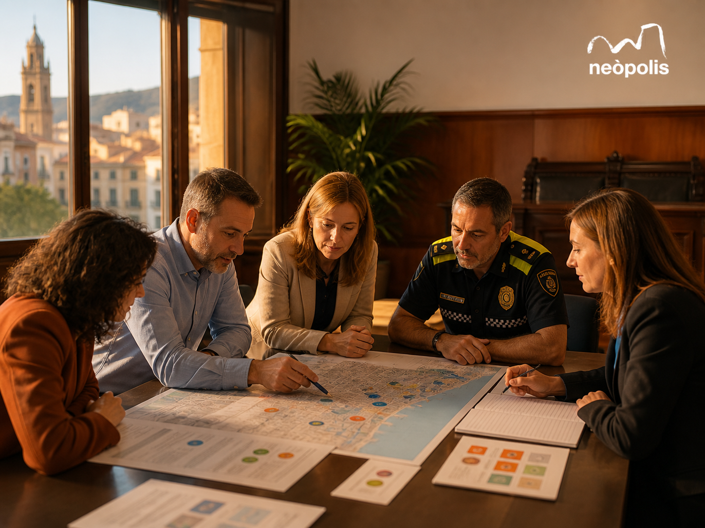 Equip municipal elaborant un Pla Local de Seguretat Ciutadana amb Neòpolis